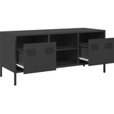 TV ormarić crni 101,5x39x43,5 cm hladno valjani čelik | Eponuda.com