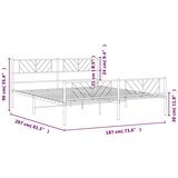 Metalni okvir kreveta uzglavlje i podnožje bijeli 180x200 cm | shoptok.hr