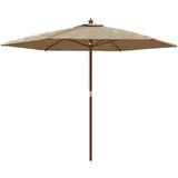 vidaXL Vrtni senčnik z lesenim drogom taupe 299x240 cm, (20601035) | Shoptok.si