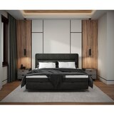 MID.YOU POSTELJA Z VZMETNICO 160 cm x 200 cm , les, tekstil, leseni material antracit | Shoptok.si