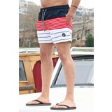 Madmext Swim Shorts - Black - Striped cene