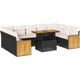 vidaXL 10-dijelni set vrtnih sofa s jastucima crni poliratana bagrem | shoptok.hr