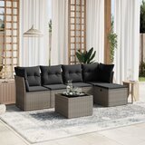 vidaXL 6-dijelni set vrtnih sofa od poliratana s jastucima sivi | shoptok.hr