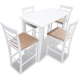 vidaXL Bela visok lesen set barska miza in 4 barski stoli | Shoptok.si