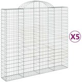  Lučne gabionske košare 5 kom 200x50x180/200cm pocinčano željezo | shoptok.hr