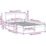  Krevetna konstrukcija Bijelo 140 x 190 cm Čvrsto borovo drvo | shoptok.hr
