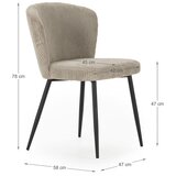 Marckeric Bež jedilni stoli iz rebrastega žameta v kompletu 4 ks Megan – | Shoptok.si
