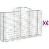  Lučne gabionske košare 6 kom 200x30x120/140cm pocinčano željezo | shoptok.hr
