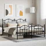 Maison Chic Kovinski Posteljni okvir - Dvoposteljna postelja - Zakonska postelja brez vzmetnice s podnožjem 160x200 cm-J34, (21767355) | Shoptok.si