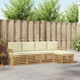  Set vanjskih sofa 5 pcs Bijela i krem 249 x 122,5 x 73 cm | shoptok.hr
