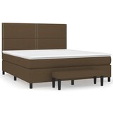 vidaXL Box spring postelja z vzmetnico temno rjava 180x200 cm blago, (20901875) Cene
