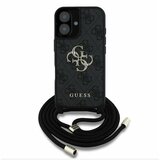 Guess PU 4G Metal Logo Crossbody Popruh Zadní Kryt pro iPhone 16 Black Ovitek za telefon Vijolična | Shoptok.si