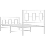 Metalni okvir kreveta uzglavlje i podnožje bijeli 90 x 200 cm | shoptok.hr