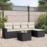vidaXL 6-dijelni set vrtnih sofa s jastucima crni od poliratana | shoptok.hr