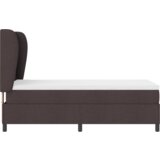 vidaXL Postelja na dnu s časom Temno rjava 90x190 cm Tkanina, (22052177) | Shoptok.si