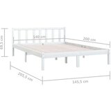  Za krevet od masivne borovine bijeli 140 x 200 cm | shoptok.hr