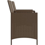  Vrtni dvosjed sa stolićem i tabureima smeđi od poliratana | shoptok.hr