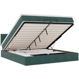 vidaXL Otomanski posteljni okvir z vzmetnico zelen 200x200 cm žamet, (22053617) | Shoptok.si