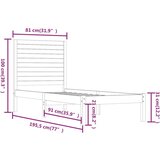  Okvir za krevet od masivnog drva crni 75 x 190 cm 2FT6 mali | shoptok.hr