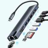 Zeus Adapter-konverter USB Tip C 11/1 1xUSB3.0/3xUSB2.0/HDMI/TF/SD/Audio/RJ45/VGA/Tip C PD | ePonuda.com