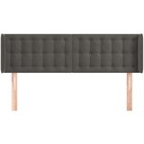  Vzglavje z ušesi temno sivo 147x16x78/88 cm žamet, (20793753) | Shoptok.si