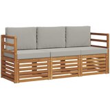  Setovi sofa 3 pcs Prirodna i svijetlo siva Čvrsto drvo akacije | shoptok.hr