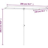  Vrtni suncobran s aluminijskom šipkom 2 x 1 5 m zeleni | shoptok.hr