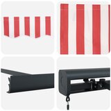 Skrovita tenda Crvena i bijela 400 × 300 cm Platno i Aluminij | shoptok.hr