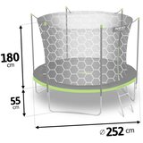 Neo-Sport vrtni trampolin 252 cm (8 ft) s unutarnjom mrežom i ljestvama, zeleni | shoptok.hr