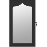  Zidni ormarić za nakit s ogledalom crni 37,5x10x67 cm | shoptok.hr