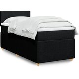 vidaXL Box spring postelja z vzmetnico črna 90x200 cm blago | Shoptok.si