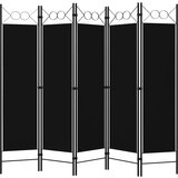 Furnova Paravan 5-delni črn 200x180 cm, (21929774) | Shoptok.si