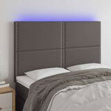  Posteljno vzglavje sivo 144x5x118/128 cm umetno usnje, (20736366) | Shoptok.si