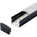 Mitea Lighting aluminijumski profil za led trake crni nadgradni 13x19.3x2000mm set sa difuzorom MA616-C | Eponuda.com