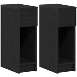 vidaXL Nočne omarice s predalom 2 kosa črna hrast 20x36x60 cm | Shoptok.si