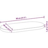 vidaXL Mizna plošča temno rjava 80x40x4 cm trdna hrastovina ovalna | Shoptok.si