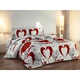  komplet posteljina sa štepanom navlakom D24, 200x220cm, crveno-bela | ePonuda.com