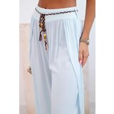 Kesi Włoski Women's viscose trousers with leg slit blue | ePonuda.com