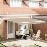 vidaXL avtomatska retrakibilna tenda z LED Bež 400x300 cm, zamenjava platna za okvir 4x3 m Bež Cene
