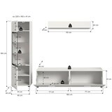 Livetastic Dnevni Regal Ice, Bela Visok Sijaj, 3-Delni | Shoptok.si