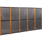 Sobna pregrada s 5 panela crna 350 x 180 cm | shoptok.hr