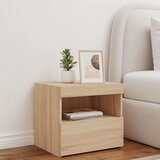 vidaXL Noćni ormarić s LED svjetlima boja hrasta sonome 50x40x45 cm | shoptok.hr