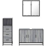 vidaXL 3-dijelni set kupaonskog namještaja siva boja hrasta drveni | shoptok.hr