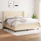  Krevet s oprugama i madracem krem 160x200 cm od tkanine Cijene