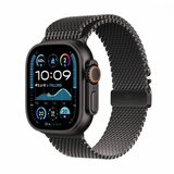 Apple watch ultra 2 gps + cellular 49mm black titanium case with black titanium milanese loop - l