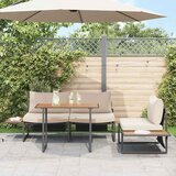  Vrtni set za objed 3 pcs Sivo-smeđa Čelik | shoptok.hr
