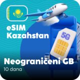 Ananas eSIM Kazahstan eSIM kartica - Neograničena količina prepaid mobilnih podataka za 10 dana Cene