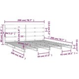  Posteljni okvir bel 200x200 cm trdna borovina, (20723451) | Shoptok.si