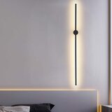Nettlife LED notranja stenska svetilka - 100CM črna 8W minimalistična vrtljiva svetilka za dnevno sobo nočna lučka topla bela 3000K, (22136411) | Shoptok.si
