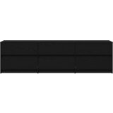 TV ormar S LED lampica s ladicama s pohranom Crna 182 x 34 x 50 cm Konstruirano drvo | shoptok.hr